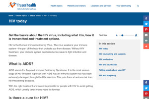 Copywriting for section on sexual health and HIV.