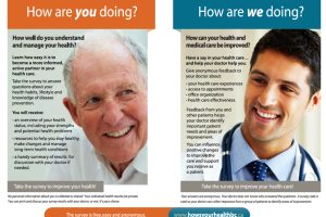 Leaflet promoting a patient survey.